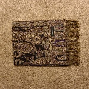 Pashmina scarf purple and gold